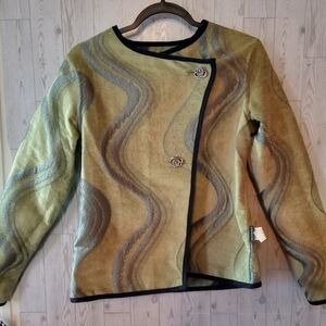 Winding River Reversible Wiggly Line Pattern Tweed Jacket NWT Women's Size S